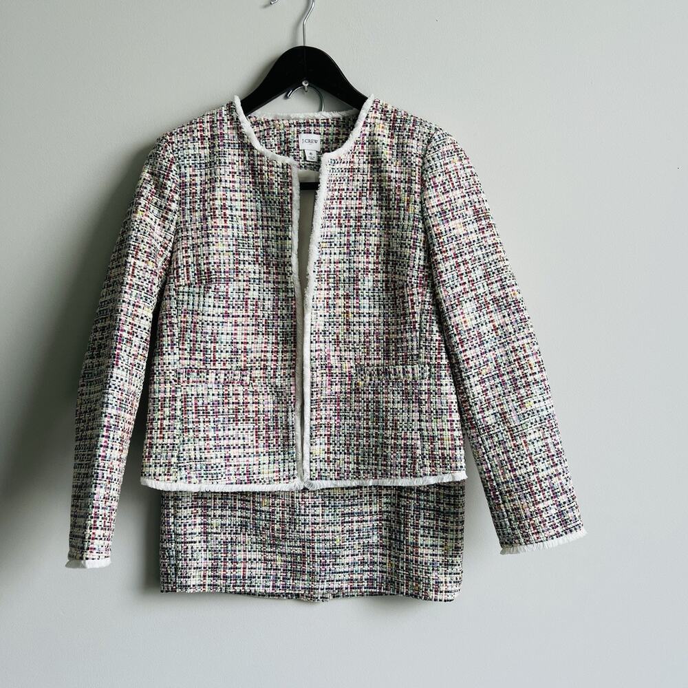 NWOT J.Crew Rainbow Tweed 2 Pc Set Businesswear Jacket & Pencil Skirt Sz 6
